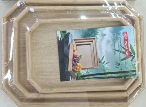 八角长方形胡桃色套三