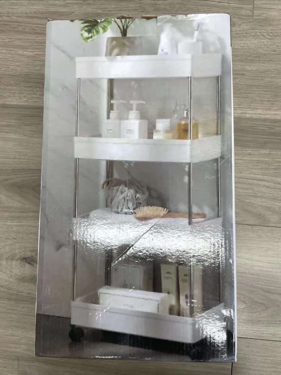 白色夹缝四层小号置物架