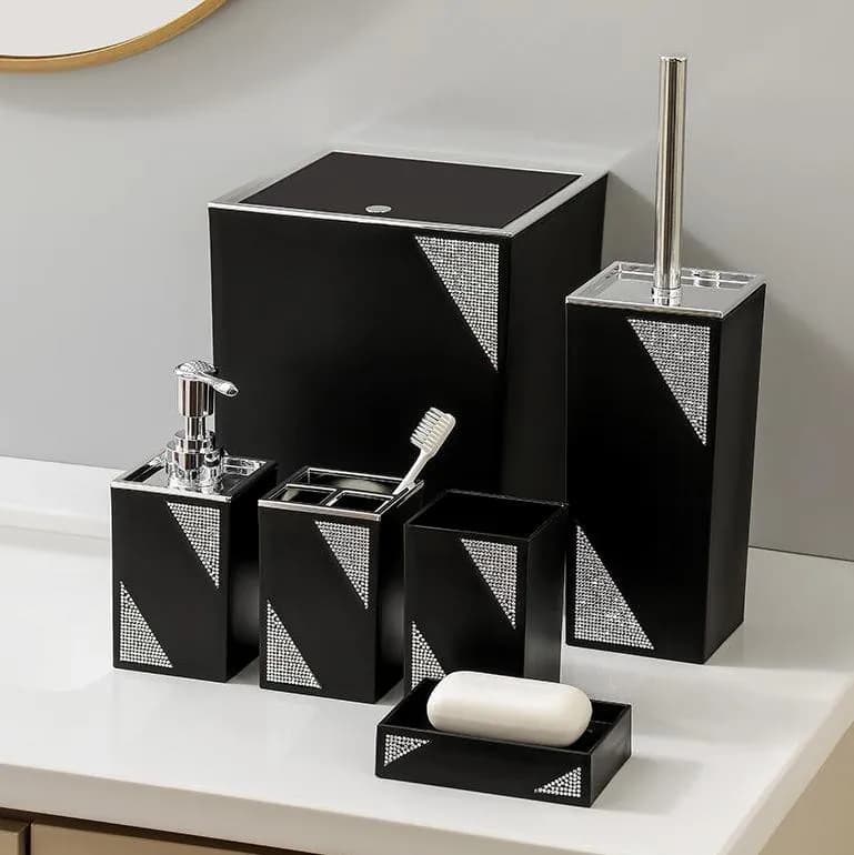 7件套 7PCS set 皂液瓶牙刷架 肥皂盒 垃圾桶马桶刷 底托 soap dispenser+Toothbrush holder+ cup+ brush holder+ dustbin+SOAP
Dish+pallet