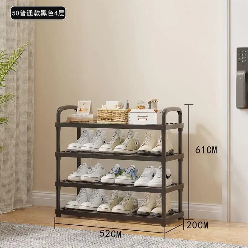 YH8823-50-4层带轮款塑料层板鞋架(16mm烤漆管)