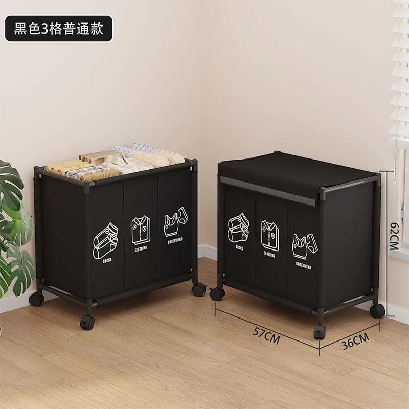 新款YH6909-3格带扶手款脏衣篮(加厚120克无纺布+16mm烤漆管)