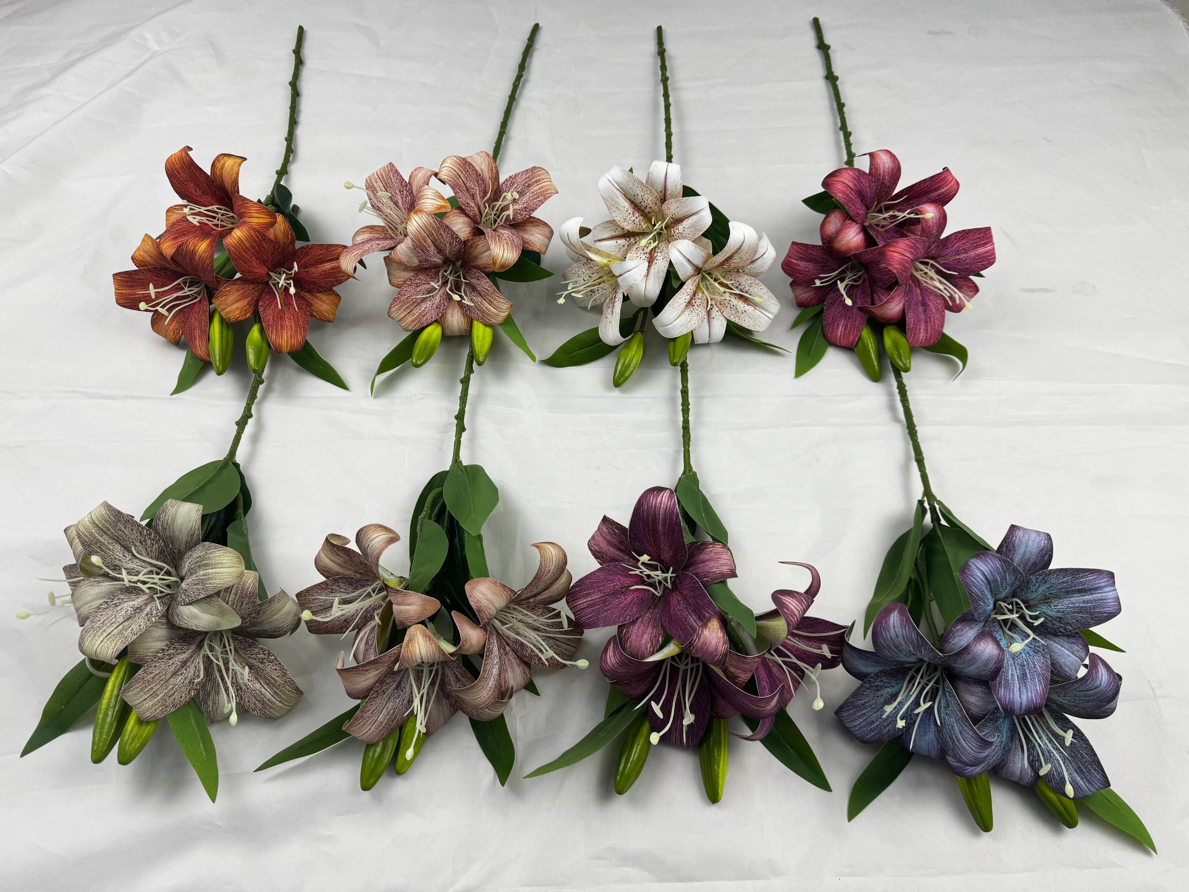 2叉3花3蕾油画色小皮百合