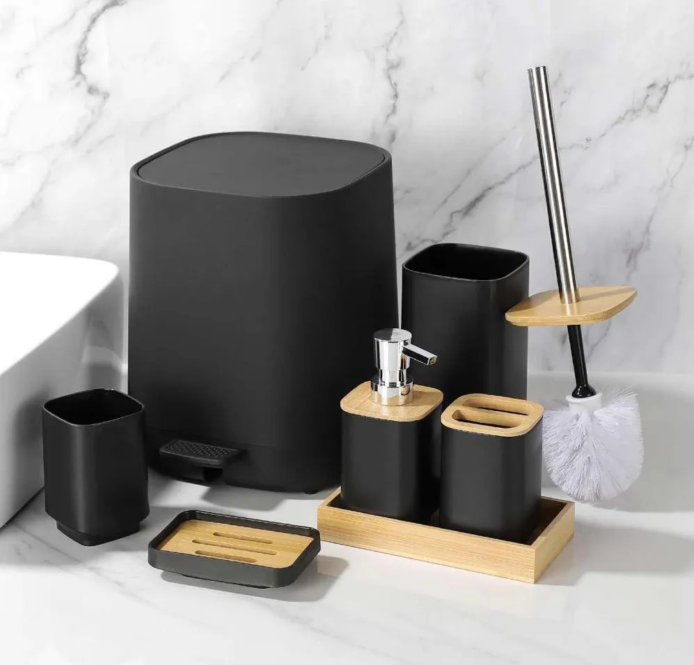 5件套 5PCS set 皂液瓶牙刷架 肥皂盒 马桶刷 soap dispenser+Toothbrush holder+ cup+ brush holder+SOAP Dish