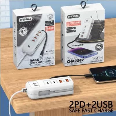 3A长形PD+2U带线排插