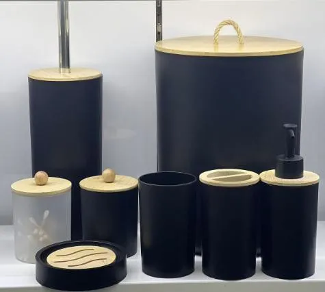 6件套 6PCS set 皂液瓶牙刷架 肥皂盒 垃圾桶马桶刷 soap dispenser+Toothbrush holder+ cup+ brush holder+ dustbin+SOAP Dish