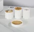 4件套 皂液瓶+漱口杯+牙刷+肥皂盒 4pcs set soap dispenser+cup+Toot hbrush holder
+soap dish