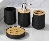 4件套 皂液瓶+漱口杯+牙刷+肥皂盒 4pcs set soap dispenser+cup+Toot hbrush holder
+soap dish