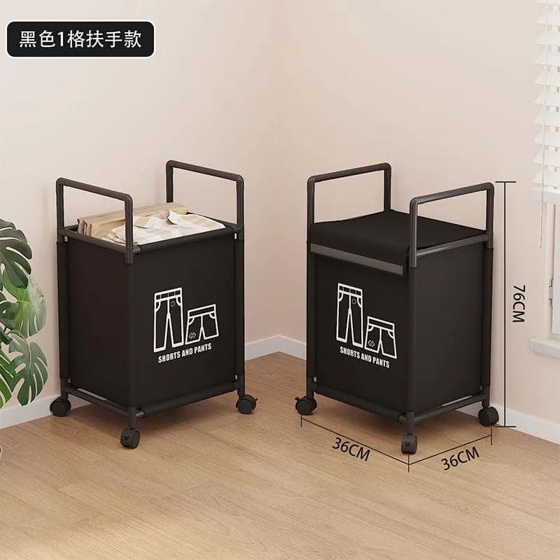 新款YH6909-2格不带扶手款脏衣篮(加厚120克无纺布+16mm烤漆管)