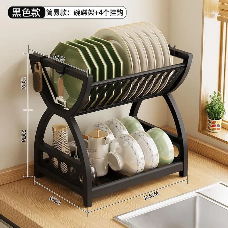 YH92009全套钢管款沥水碗盘架(12mm不锈钢管)