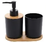 皂液瓶+口杯+竹底托 dispenser+cup+pall et