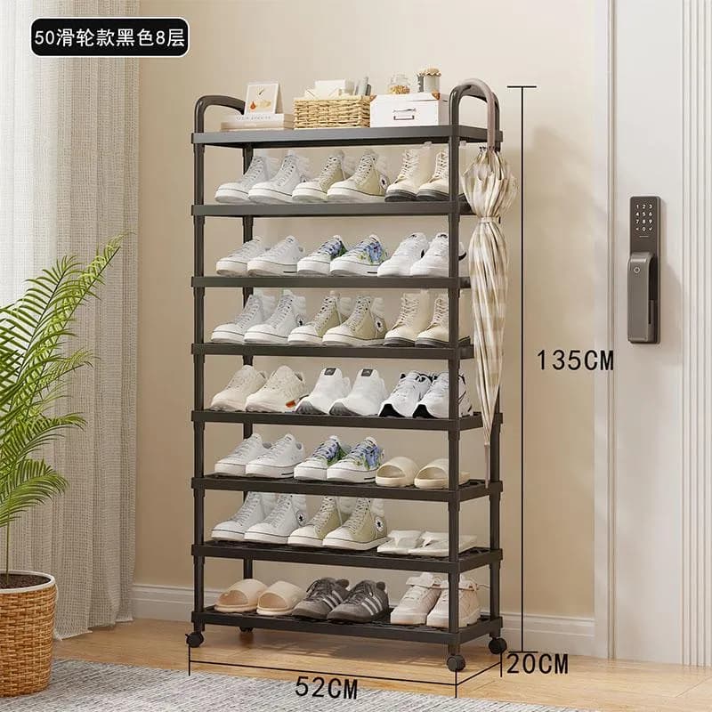 YH8823-80-3层常规款塑料层板鞋架(16mm烤漆管)