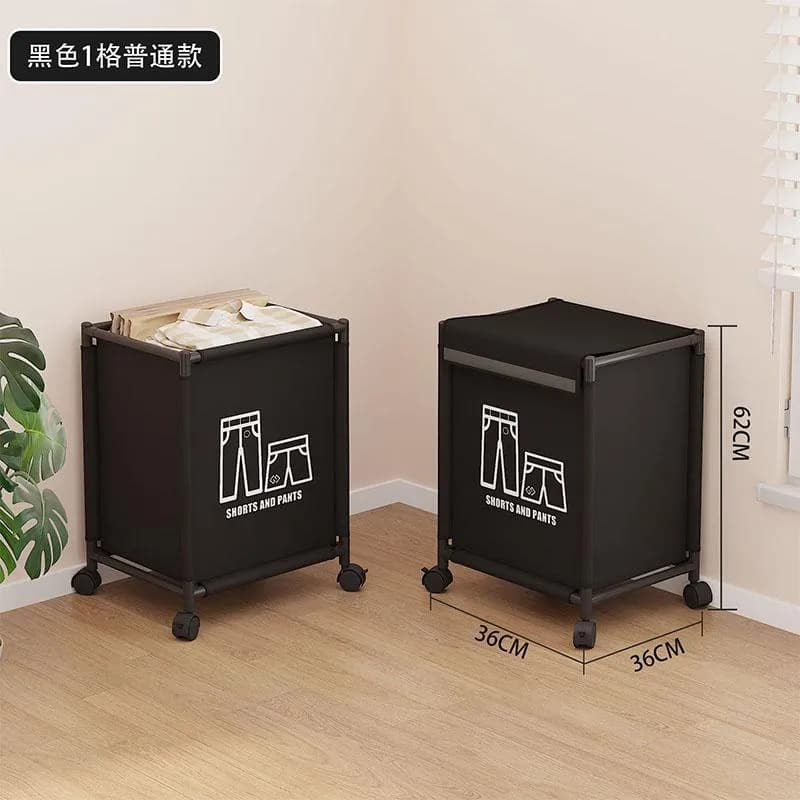 新款YH6909-1格带扶手款脏衣篮(加厚120克无纺布+16mm烤漆管)