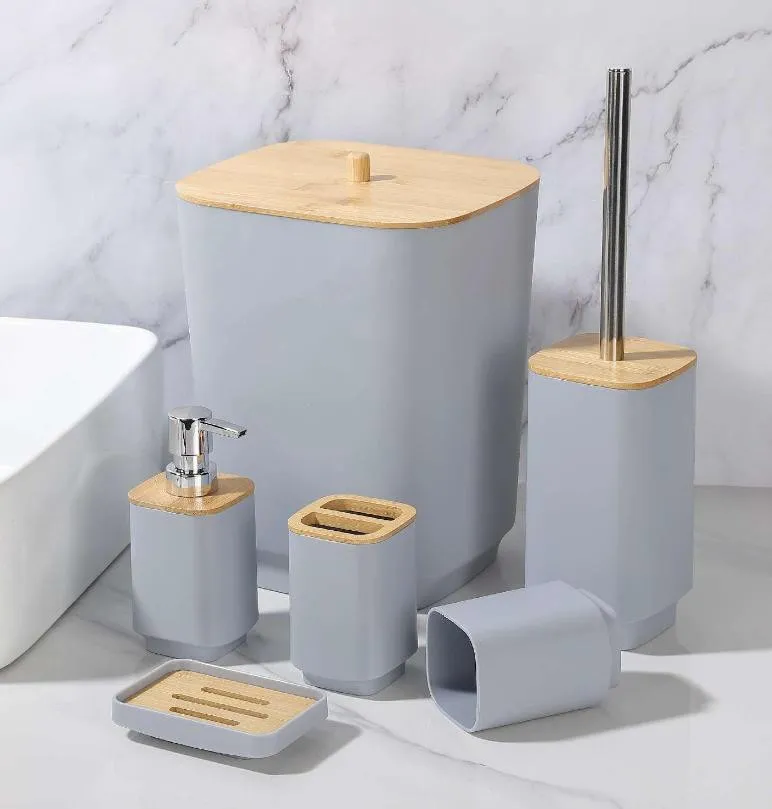6件套 6PCS set 皂液瓶牙刷架 肥皂盒 垃圾桶马桶刷 soap dispenser+Toothbrush holder+ cup+ brush holder+ dustbin+SOAP Dish