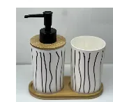 皂液瓶+口杯+竹底托 dispenser+cup+pall et