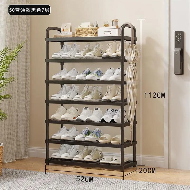 YH8823-50-7层带轮款塑料层板鞋架(16mm烤漆管)