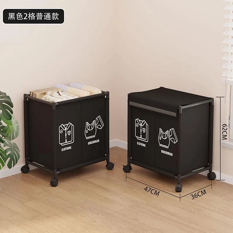 新款YH6909-2格带扶手款脏衣篮(加厚120克无纺布+16mm烤漆管)