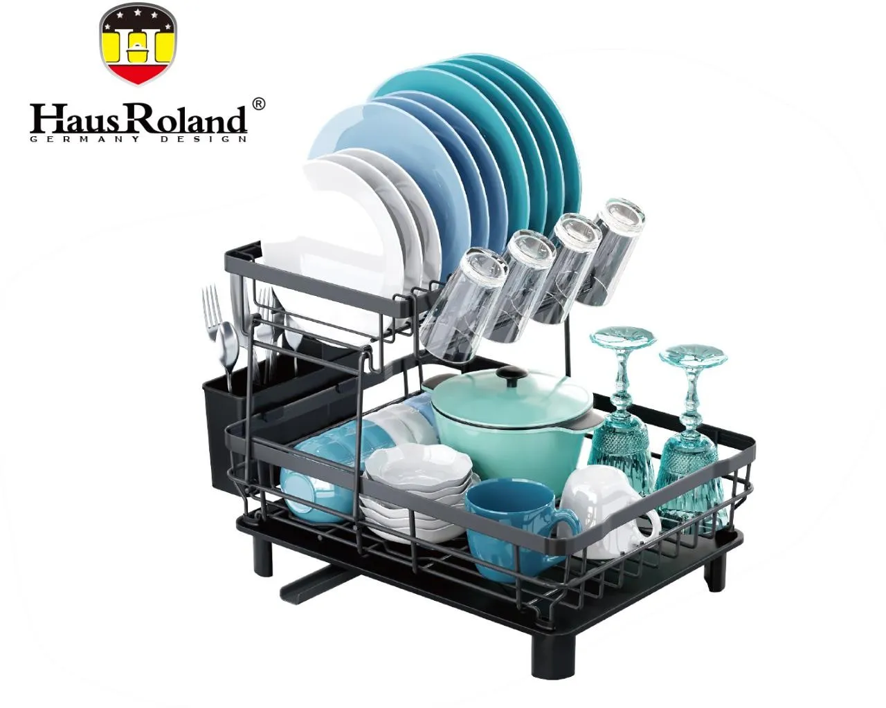 ITEM:HR306 -3
Meterial:iron wire + powder coating Diamter:4.0/2.5/flat wire 2*12mm Drip Tray with automatic drainage:pp Cutlery Holder:PP