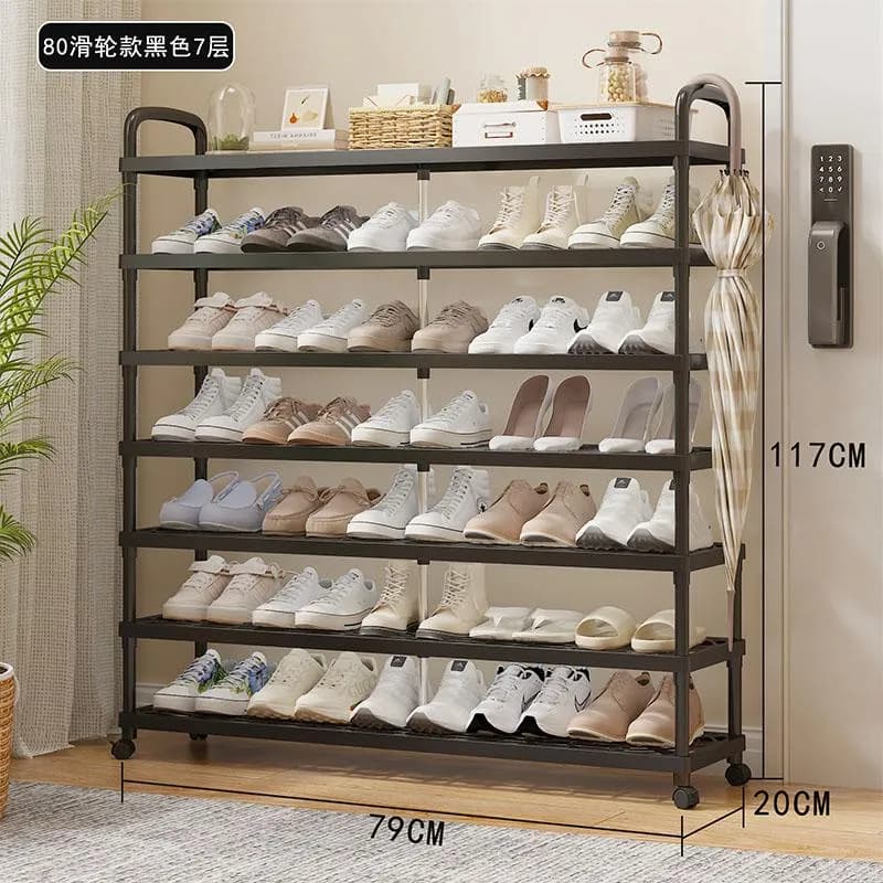 YH8823-80-8层常规款塑料层板鞋架(16mm烤漆管)