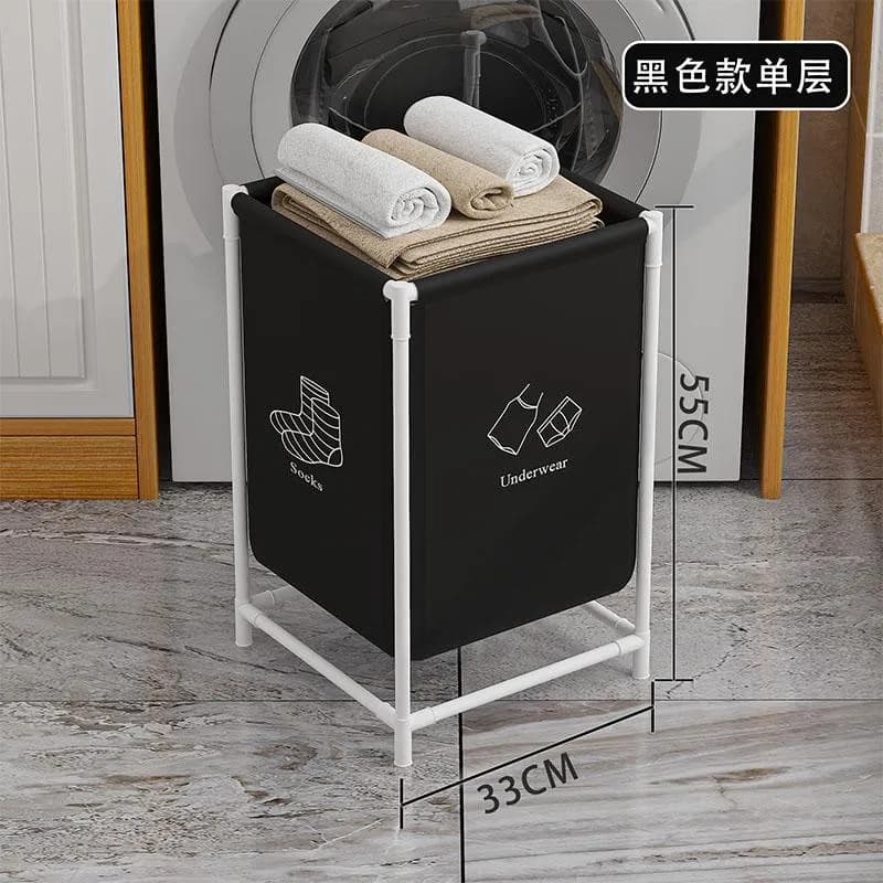 YH6664烤漆管双层脏衣篮(12mm烤漆管)
