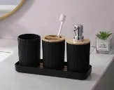 4件套 皂液瓶+漱口杯+牙刷杯托盘 4pcs set soap
dispenser+cup+pall et+Toothbrush
holder