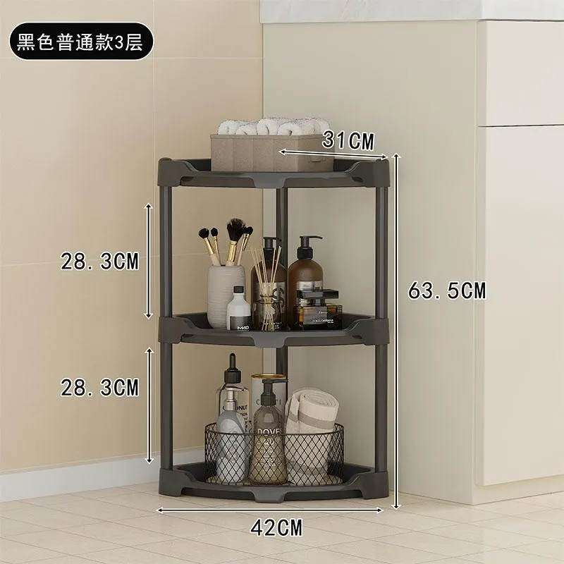 YH6715-4层带轮款三角收纳置物架(19mm烤漆管)