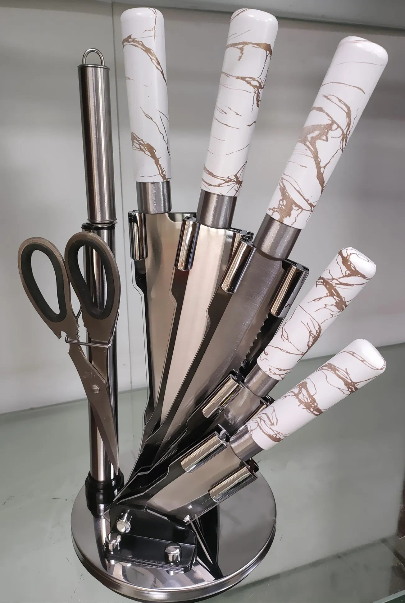 黑色纹理柄砂光8件套