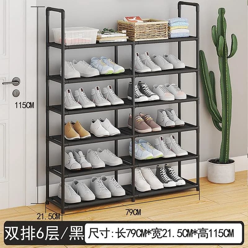 YH9807双排置物鞋架(12mm烤漆管)