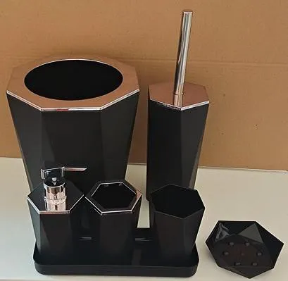 7件套 7PCS set 皂液瓶牙刷架 肥皂盒 垃圾桶马桶刷 底托 soap dispenser+Toothbrush holder+ cup+ brush holder+ dustbin+SOAP Dish+pallet