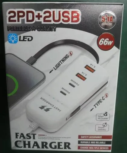 3A侧双线长形PD+2U透光排插