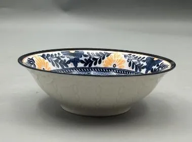 8凤尾浮雕斗碗-蓝蕊华彰