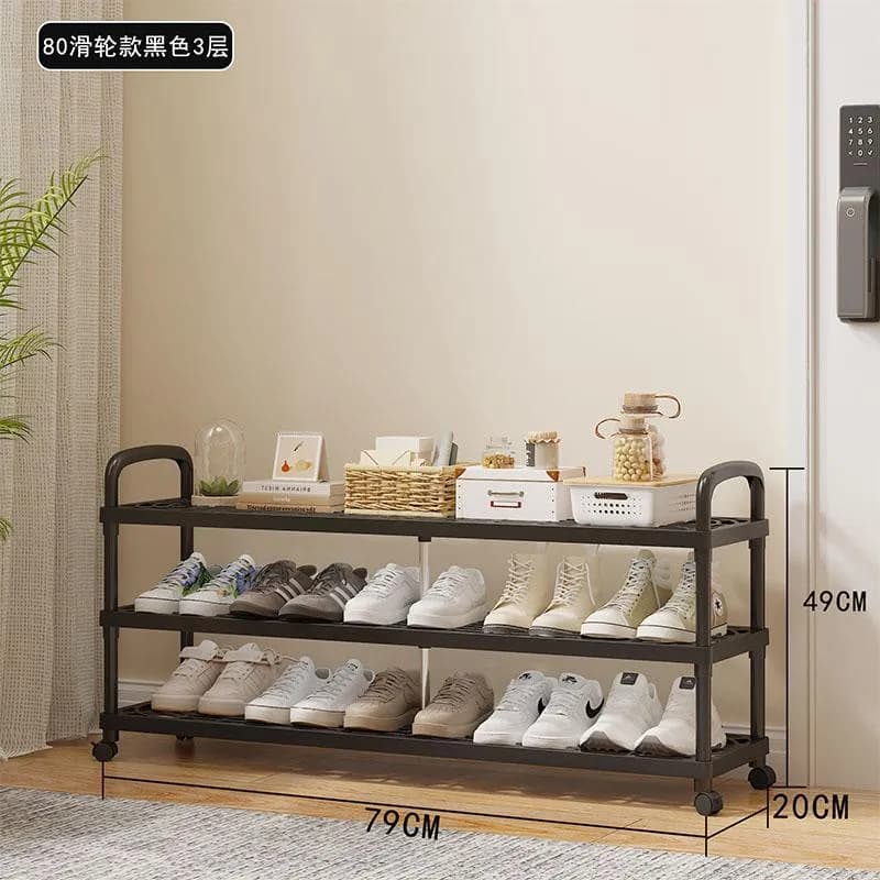 YH8823-80-4层常规款塑料层板鞋架(16mm烤漆管)