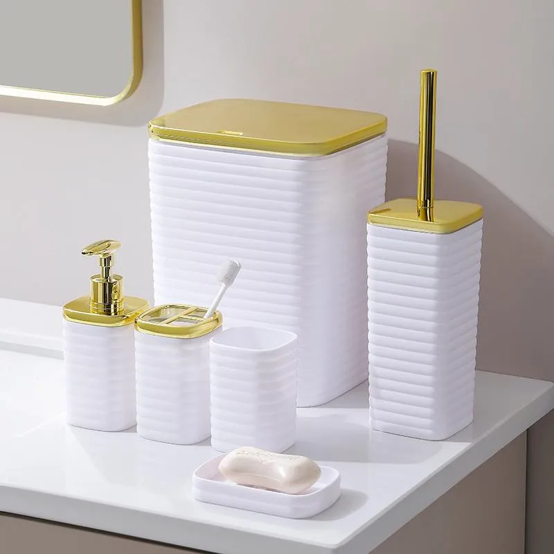 7件套 7PCS set 皂液瓶牙刷架 肥皂盒 垃圾桶马桶刷 底托 soap dispenser+Toothbrush holder+ cup+ brush holder+ dustbin+SOAP
Dish+pallet