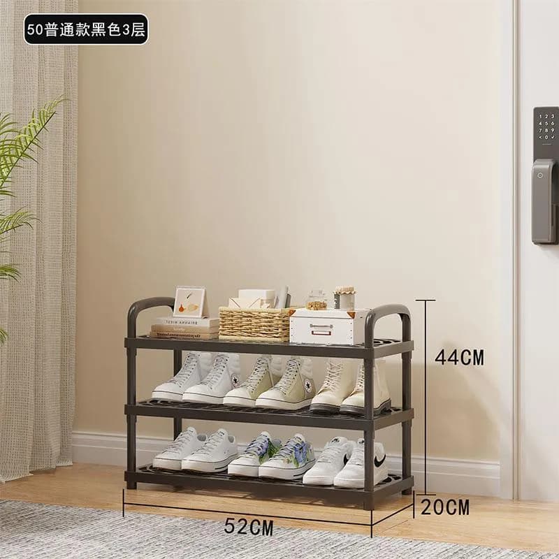 YH8823-50-3层带轮款塑料层板鞋架(16mm烤漆管)