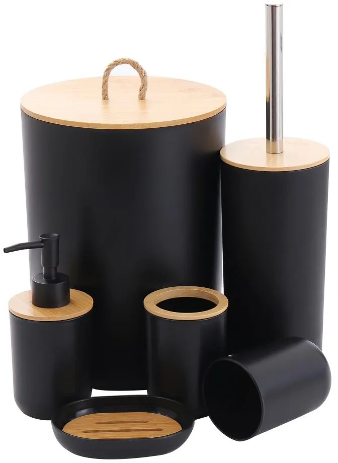 6件套 6PCS set 皂液瓶牙刷架 肥皂盒 垃圾桶马桶刷 竹底托 soap dispenser+Toothbrush holder+pallet+ brush holder+ dustbin+SOAP
Dish