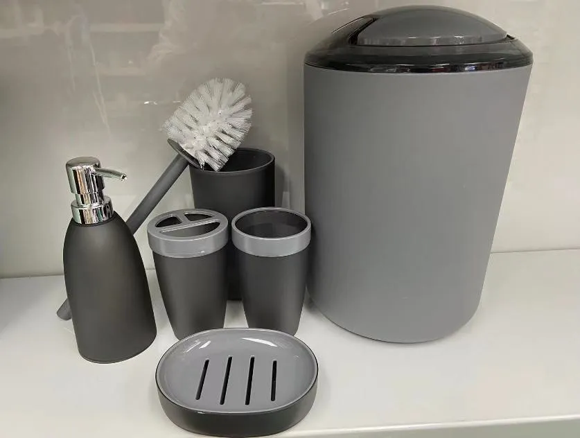 6件套 6PCS set 皂液瓶牙刷架 肥皂盒 垃圾桶马桶刷 soap dispenser+Toothbrush holder+ cup+ brush holder+ dustbin+SOAP
Dish