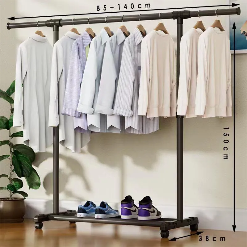 8633单杆不伸缩带轮晾衣架