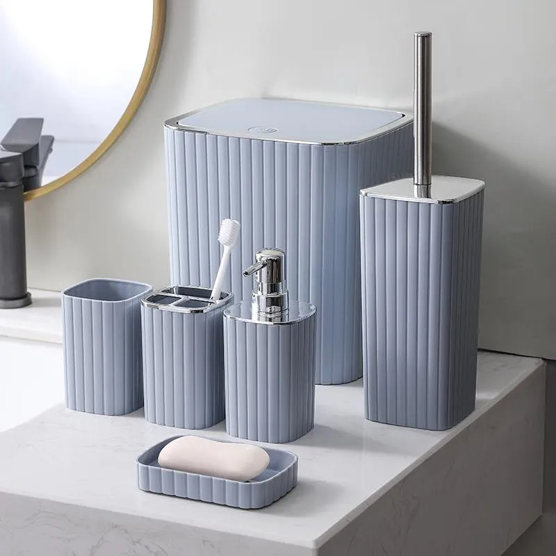 7件套 7PCS set 皂液瓶牙刷架 肥皂盒 垃圾桶马桶刷 底托 soap dispenser+Toothbrush holder+ cup+ brush holder+ dustbin+SOAP
Dish+pallet