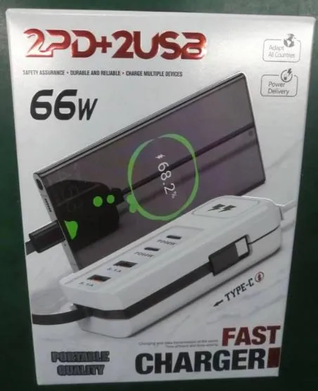 3A侧双线长形PD+2U不透光排插