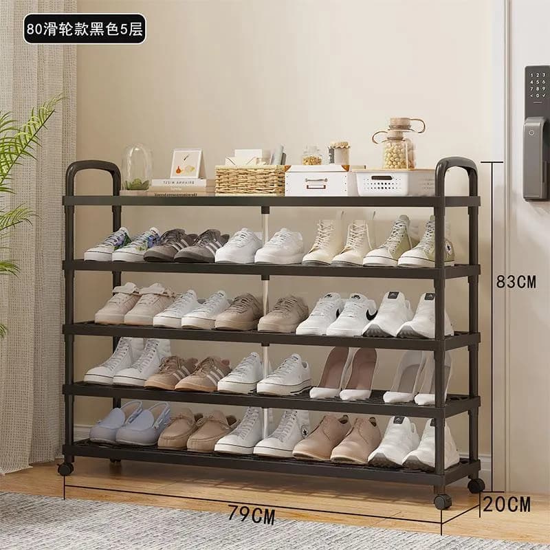 YH8823-80-6层常规款塑料层板鞋架(16mm烤漆管)